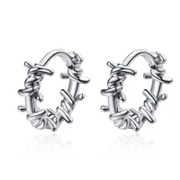 personality twining lady black hoop earrings jewelry fashion princess silver plated earrings for women party accessories