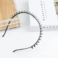 1pc fashion cool girls spike rivets studded hair bands metal punk headband party gothic style designed hair clips accessories
