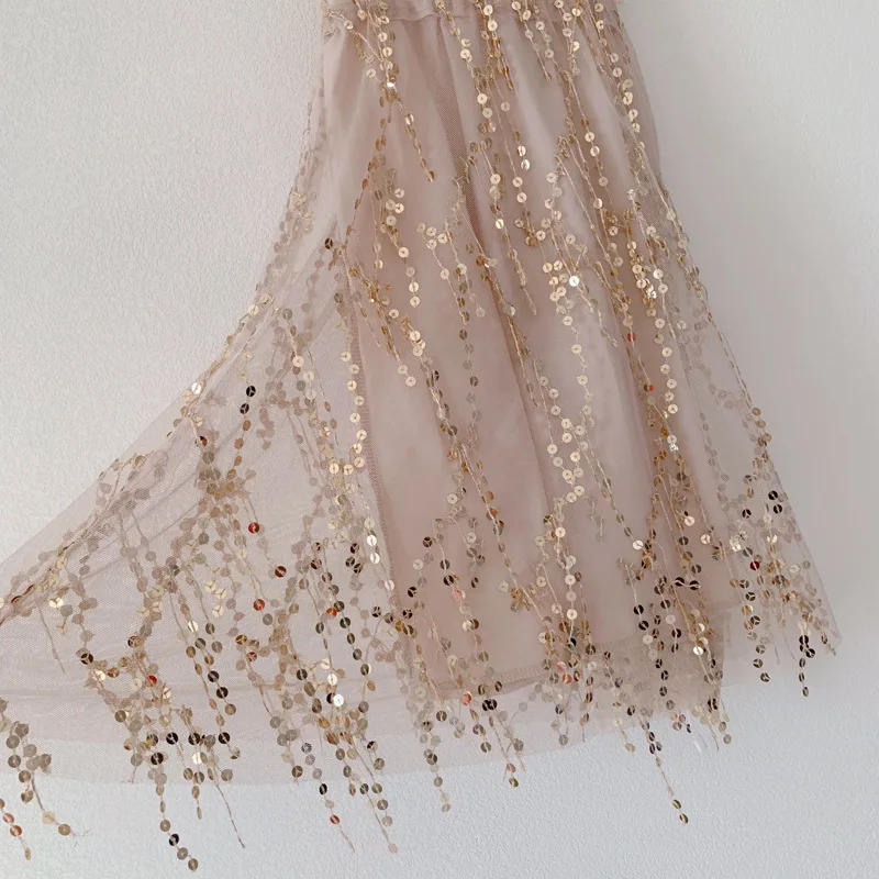 

PPXX Baby Girl Dress Formal Mom Daughter Dress Party Wedding Women Dress Sexy Sequins Glitter mother Girl Family Matching Outfit