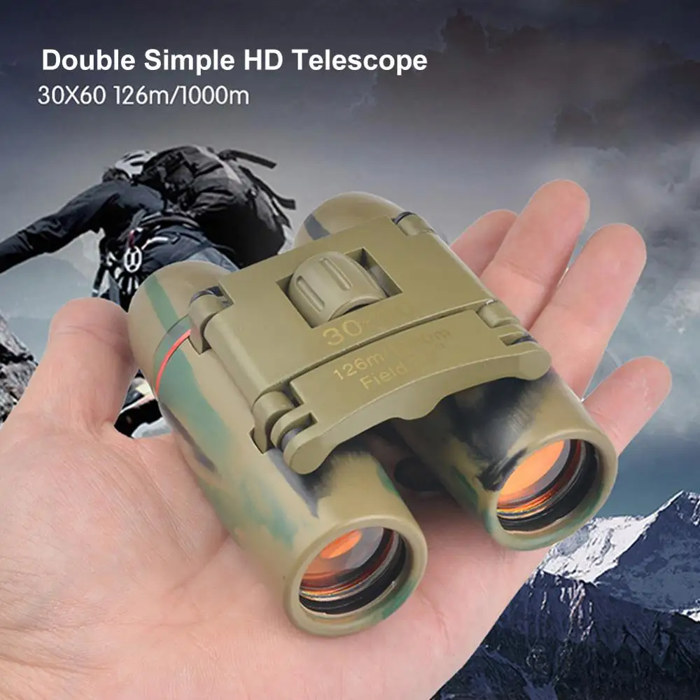 Карманный мини Камуфляжный двойной трубчатый дневной и ночной обзор 30x60 зум