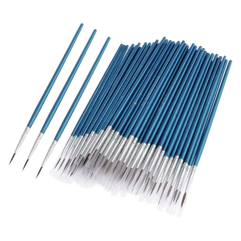 

100 шт. кисти для рисования мелких деталей, круглые заостренные кончики, ремесленные кисти для дизайна ногтей