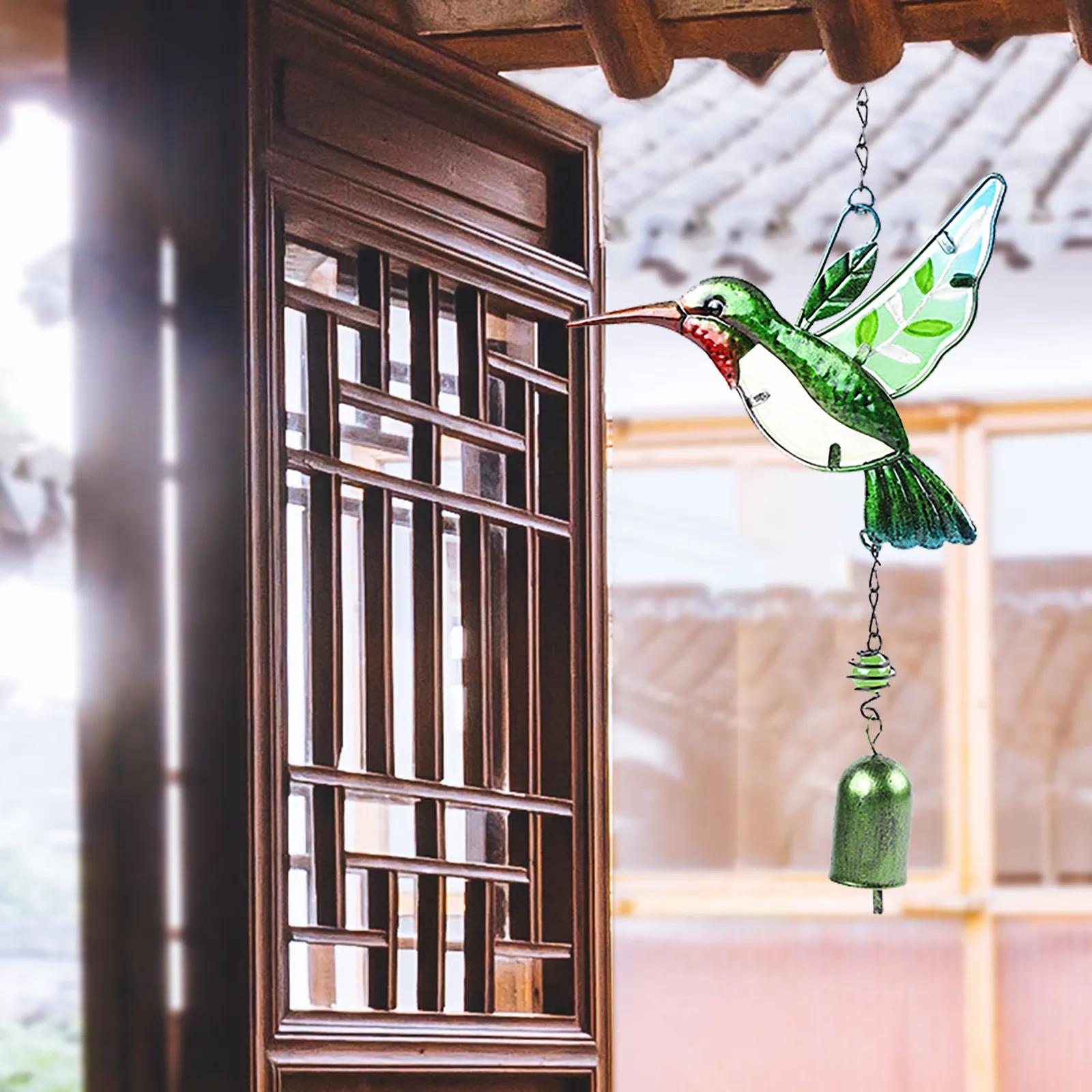 

IN STOCK Creative Garden Decor Hummingbird Wind Chime Pendant Wind Chimes Aluminum Hanging Ornament Home Outdoor Yard Decor