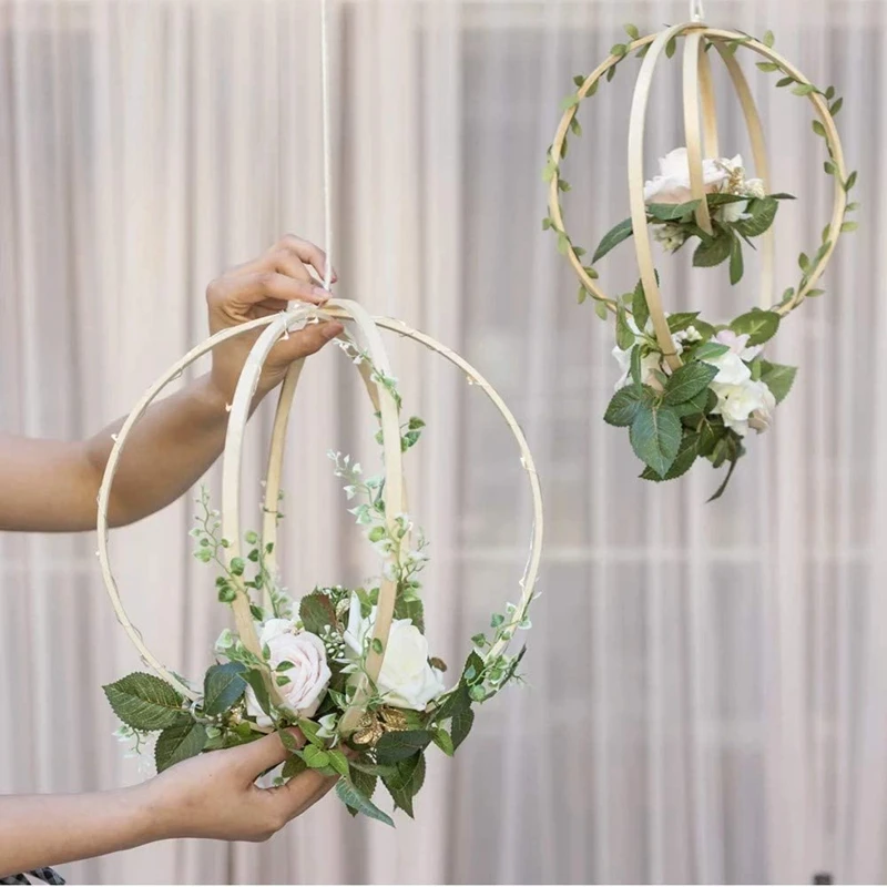 20 шт деревянные бамбуковые кольца Ловец снов обручи круглые макраме для DIY