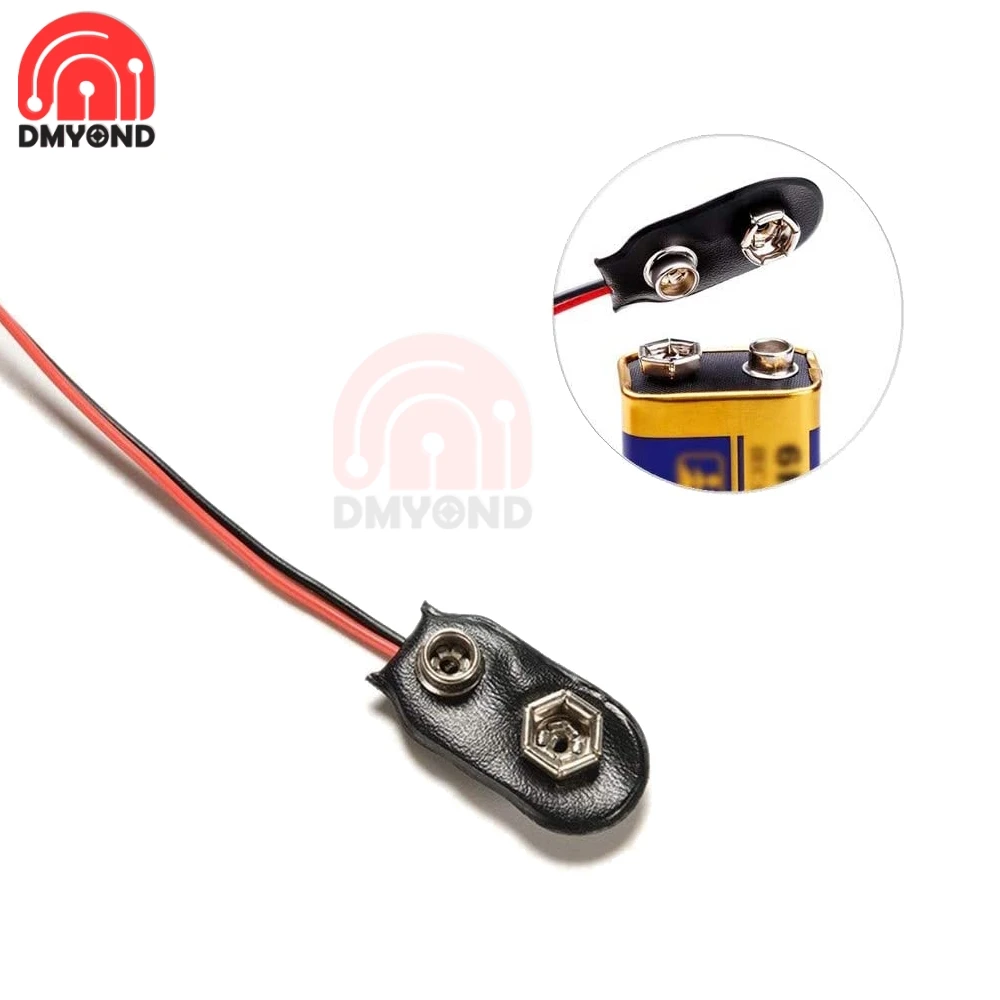 Зажим для аккумулятора типа I 9 В 2 проводных разъема из искусственной кожи зажим