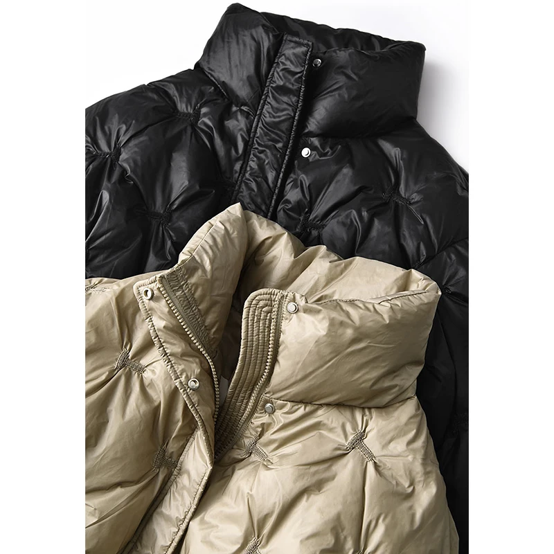 SHUCHAN Women Coats and Jackets Winter  90%  White Duck Down  Zipper  Abrigos Mujer Invierno 2021  Wide-waisted  High Street