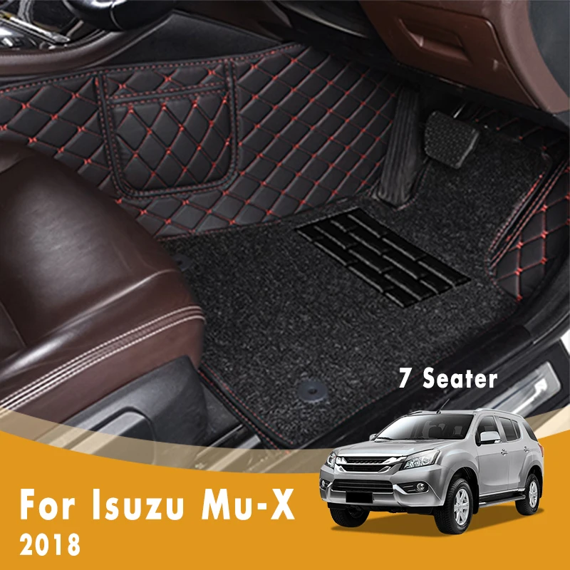 

RHD Luxury Double Layer Wire Loop Carpets Car Floor Mats For Isuzu Mu-X 2018 (7 Seats) Custom Auto Foot Pads Automobile covers