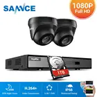 SANNCE 4CH CCTV система 1080P DVR 2 шт. 2MP IR Всепогодная наружная система видеонаблюдения система камер домашней безопасности 8CH DVR комплект