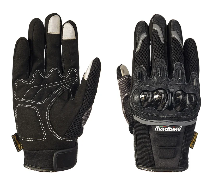 Motorcycle Gloves Leather Touch Screen Breathable Carbon Fiber Protective Gloves Guantes Moto Motocross Racing Gants Glove