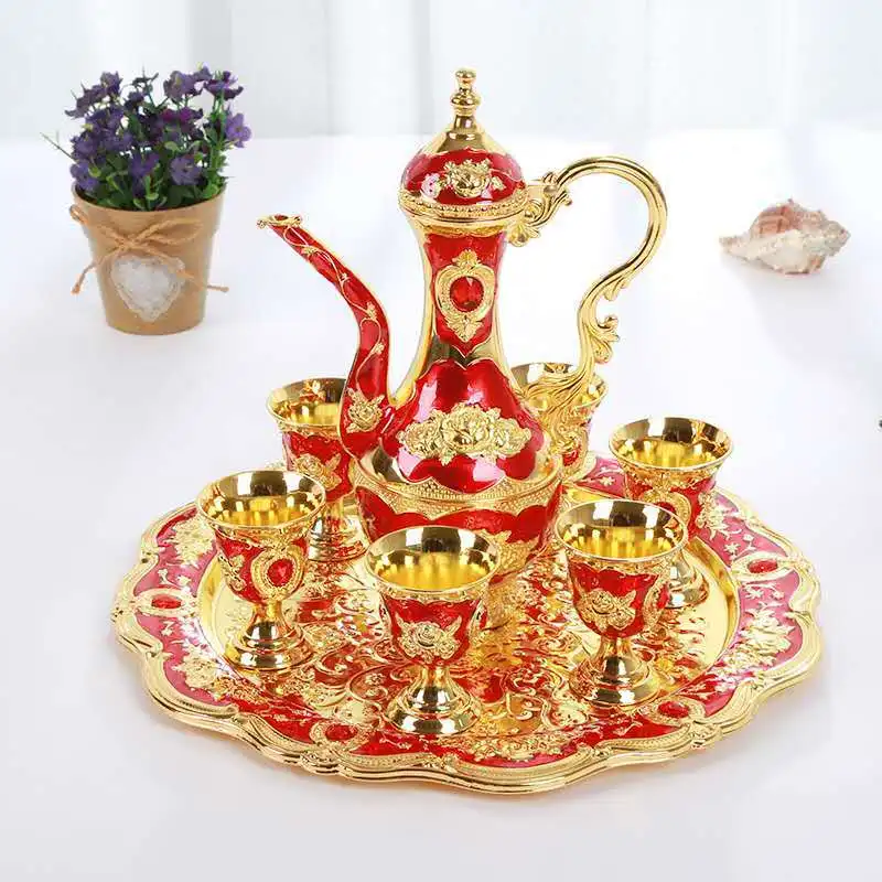 

New trumpet European rose flagon portable dining wine utensils household drinking utensils alloy wine dispensing appliances