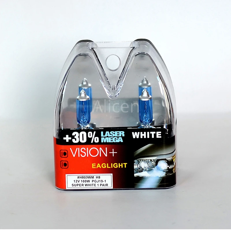 

100W 12V Super White bulbs H7 Racing Vision +30% More Brightness Auto Headlight Hi/lo Beam Halogen Lamp Rally Performance Pair