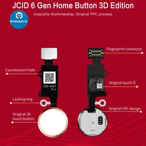 jc 6th 3d home button with return function for iphone 77plus88plus menu keypad return universal fingerprint flex cable repair free global shipping