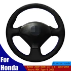 DIY чехол рулевого колеса автомобиля черная замша износостойкие для Honda S2000 2000-2008 Civic Si 2002-2004 Acura RSX Тип-S 2005