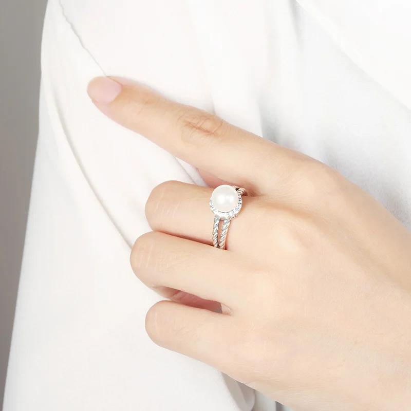 Серебряные украшения 925 пробы с натуральными камнями жемчуг Циркон широкое