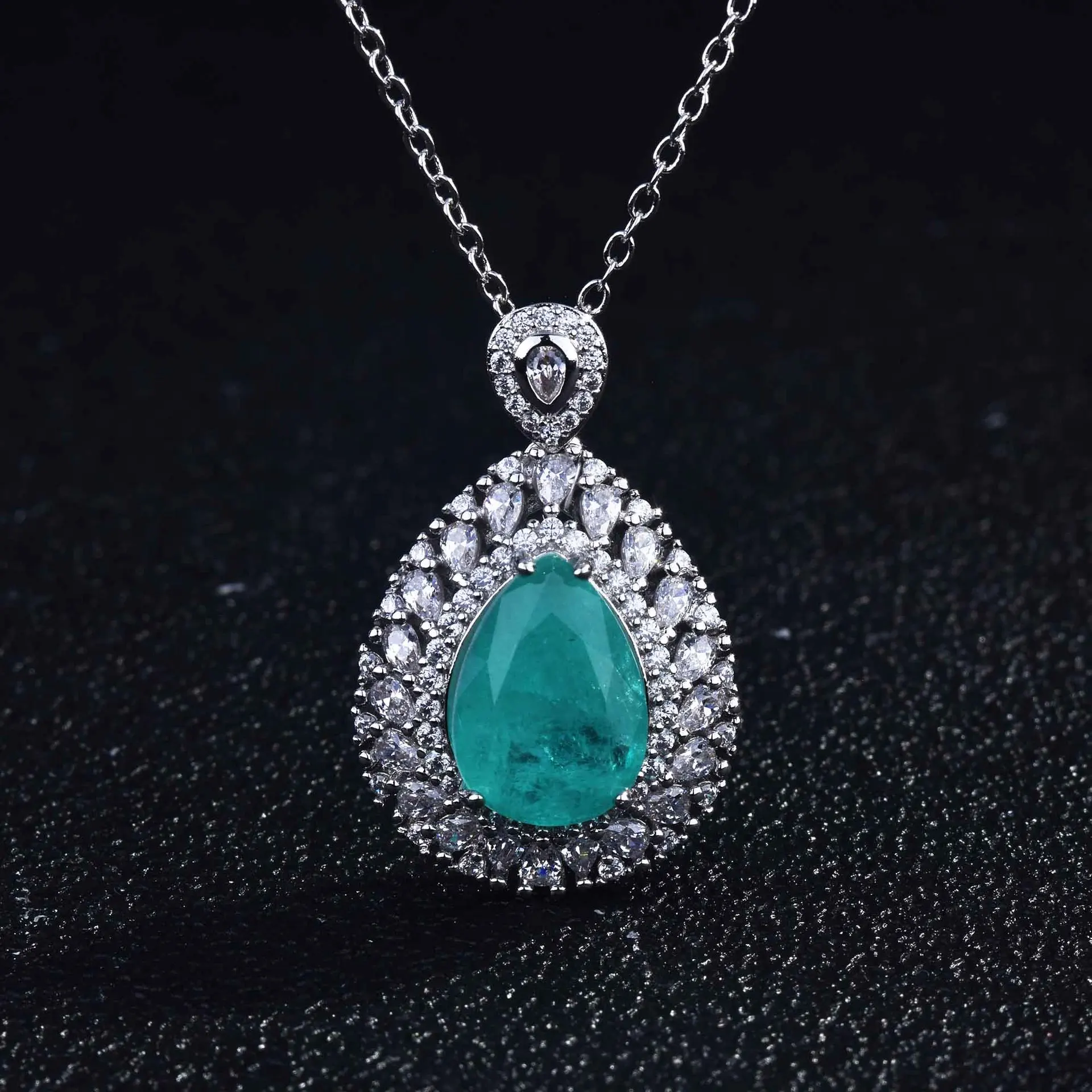 Женское Ожерелье чокер из турмалина с подвеской серебра 925 пробы|Ожерелья| |