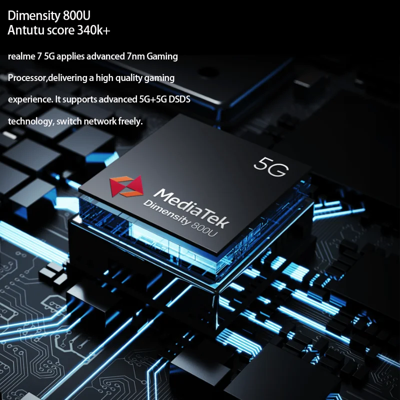 Realme 7 5G глобальная версия 6 + 128 Гб полноэкранный 120 Гц Ультра гладкая Дисплей 48MP