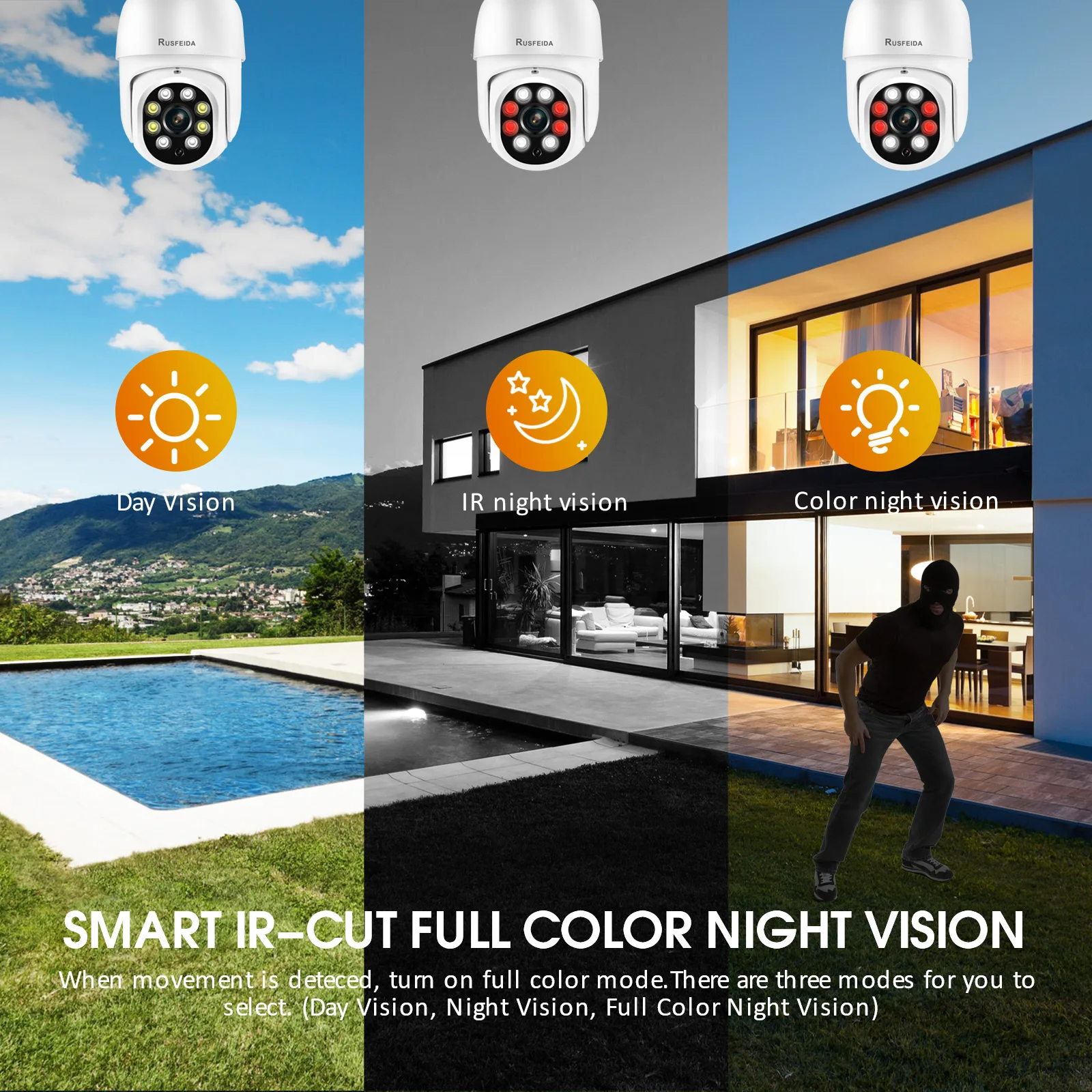 IP-камера RUSFEIDA 4K 8 Мп 3 PTZ