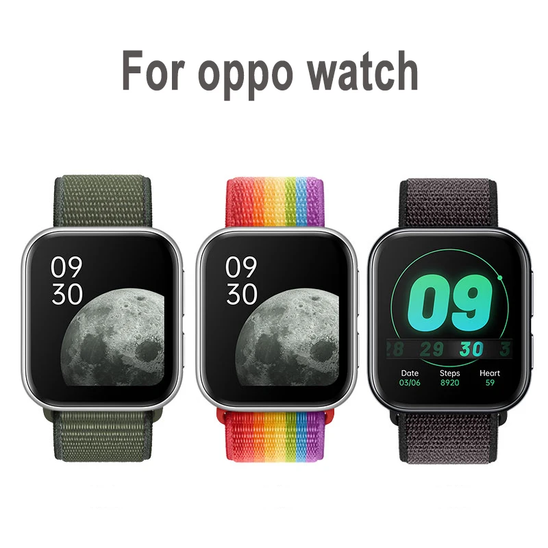 

Ремешок нейлоновый для OPPO Watch 41 мм 46 мм, Мягкий Нейлоновый цветной дышащий эластичный браслет для OPPO Watch