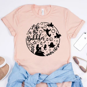 Рубашка с рисунком Русалочки, модель 2020 года, футболка с рисунком Русалочки, праздничные футболки