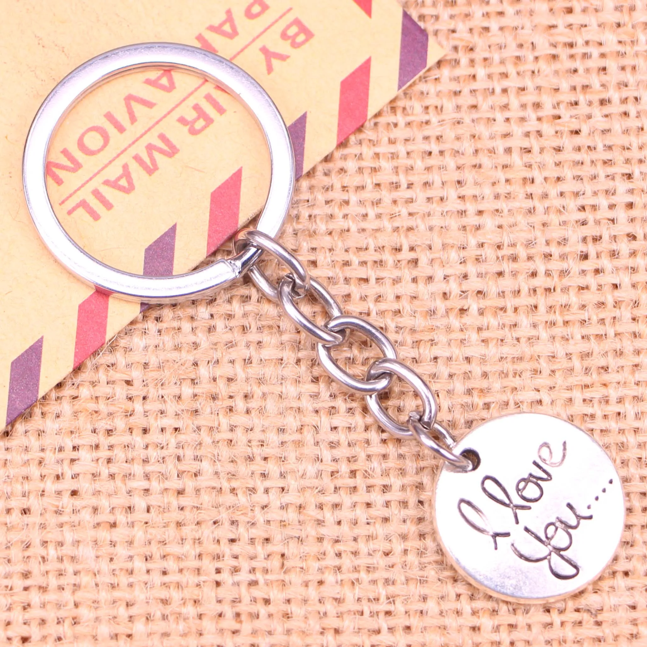 New Fashion Keychain 20mm circle plates I love you Pendants DIY Men Jewelry Car Key Chain Ring Holder Souvenir For Gift | Украшения и