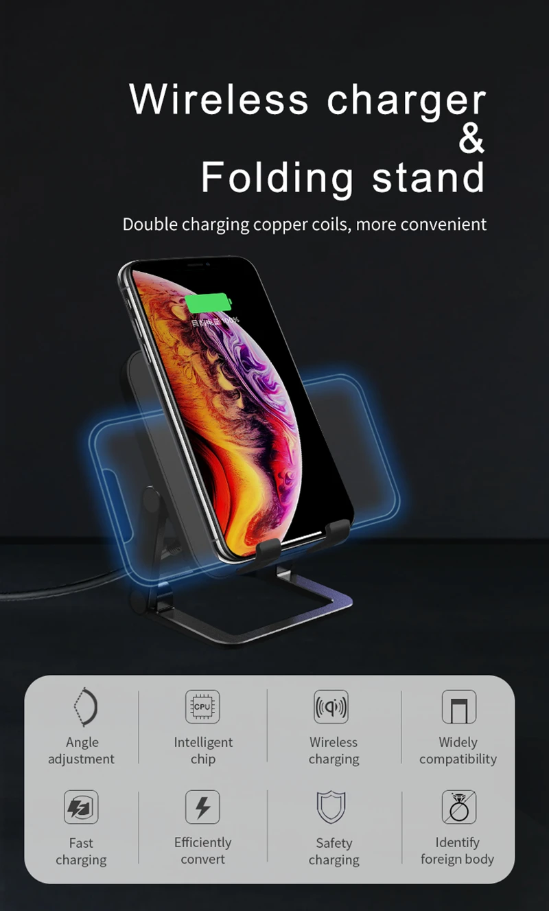 Настольная подставка с беспроводным зарядным устройством 15 Вт | Мобильные