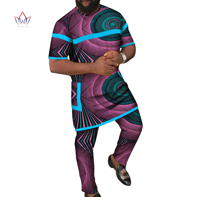 Bazin богатый Мужской комплект из 2 предметов африканская одежда повседневная