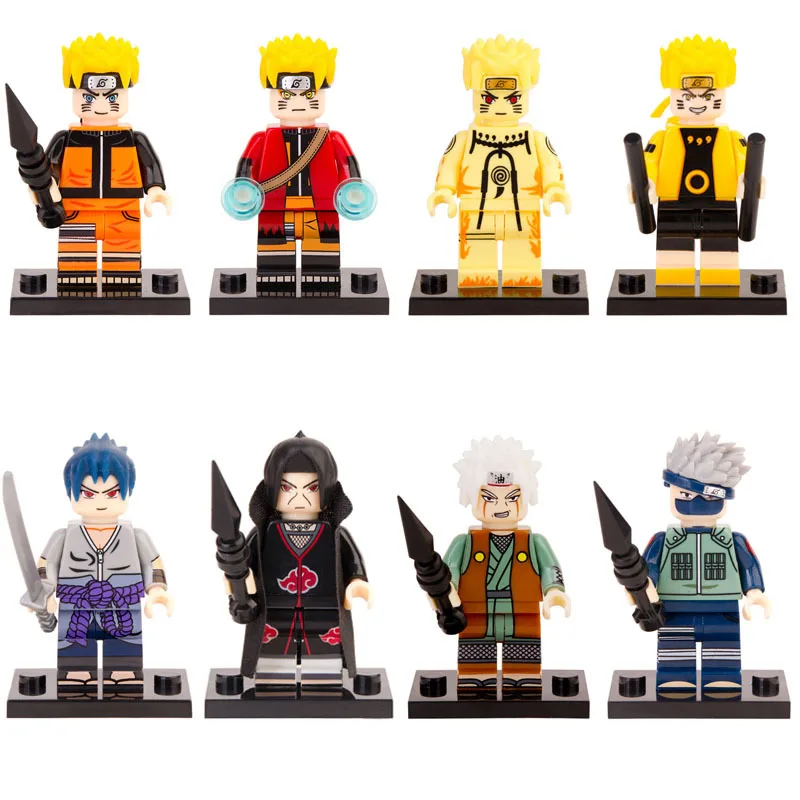 anime naruto building blocks uzumaki sasuke sakura kakashi itachi kisame orochimaru action figures bricks toys gifts kids toys free global shipping