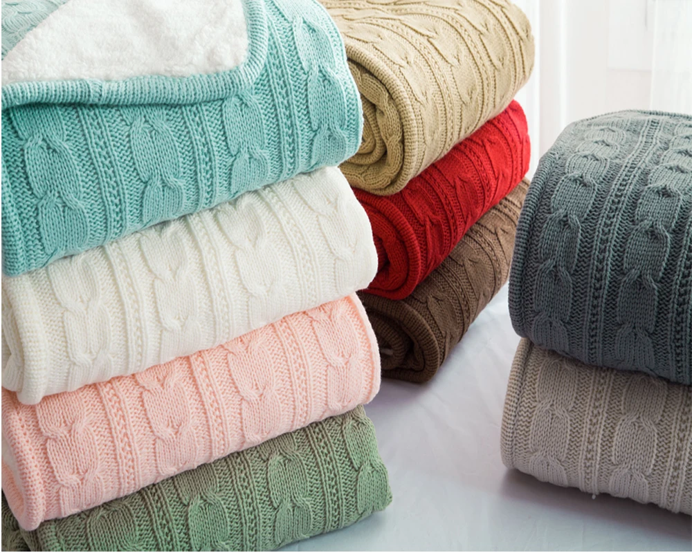 

Blanket 9 Colour Hot Sale 100% High Quality Sheep Velvet Blankets Winter Warmth Knitted Wool Blanket Sofa/Bed Cover 120*180cm