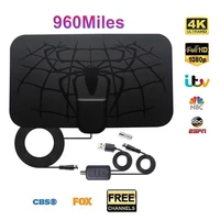 960 mile range digital hd tv antenna indoor amplified with 4k hd dvb t free view channels broadcast home smart tv antenna