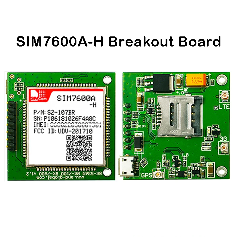 

SIMCOM SIM7600A-H breakout board LTE Cat4 Module multi-band LTE-FDD/LTE-TDD/HSPA+/UMTS/EDGE/GPRS/GSM LCC type B2/B4/B12 B2/B5