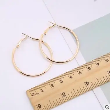 Gold 4CM Серьги Подвески Розовый Синий Черный Белый Многоцветный матовый круг блестящий кристалл большие серьги Модные ювелирные изделия женские дизайн - Окраска металла: Gold 4CM
