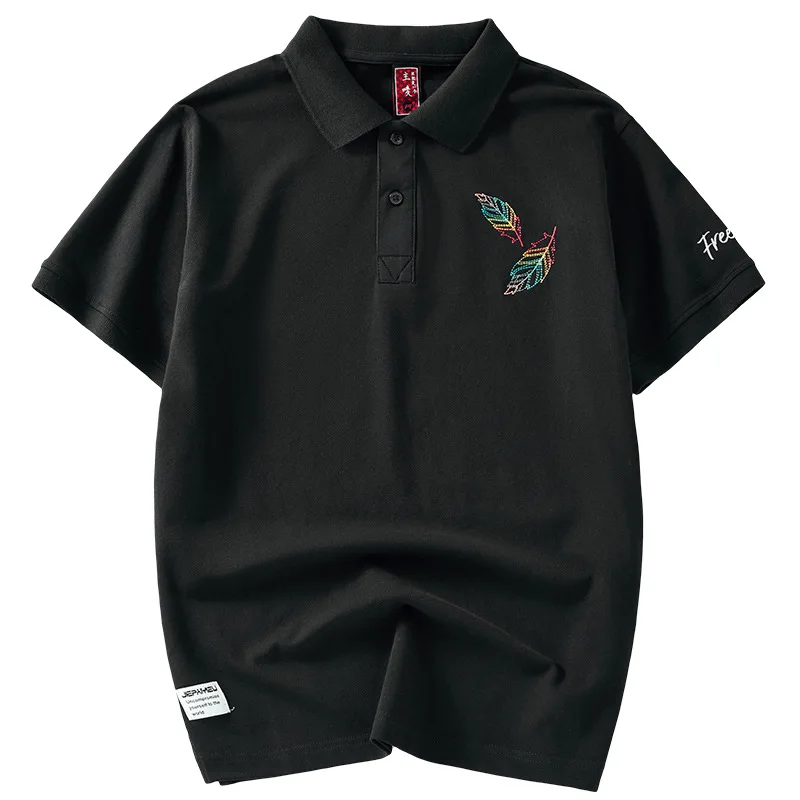 

Wimilous Men's T-shirt poloTrendy Embroidered Baggy New Short-Sleeve