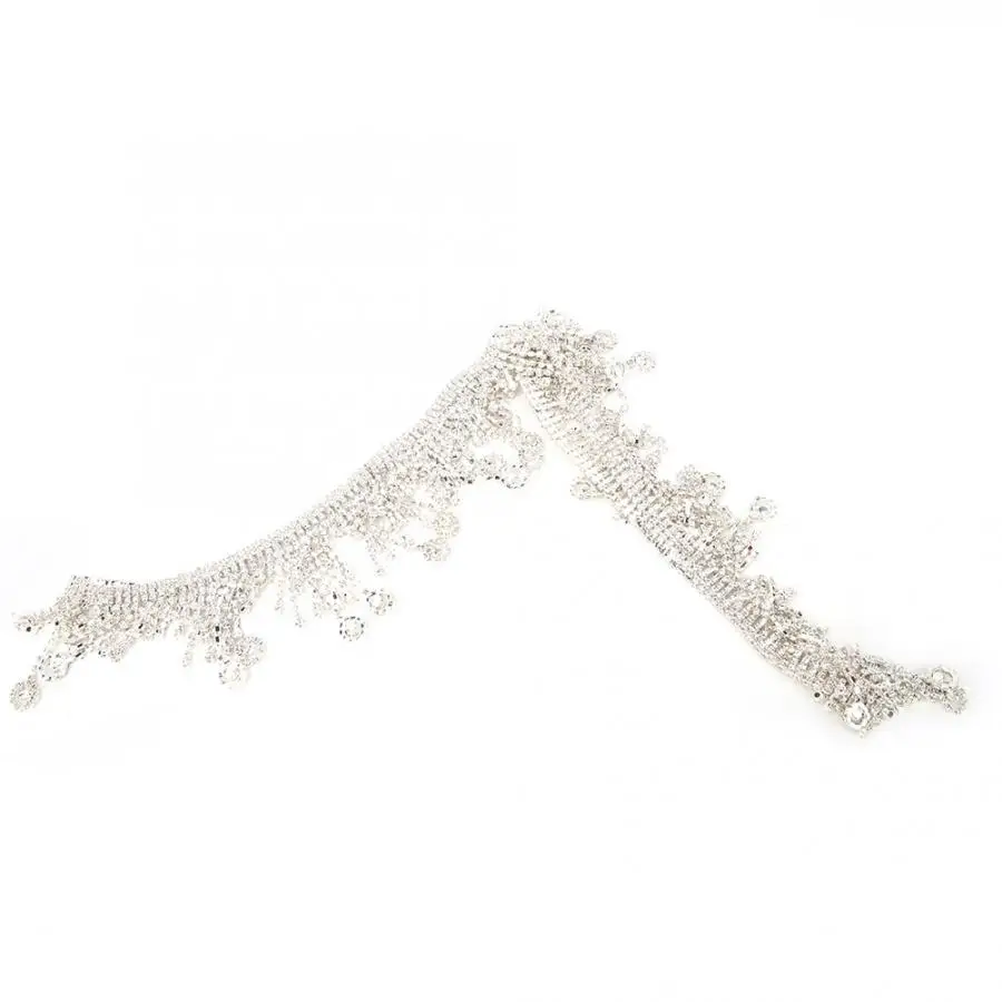 Дизайн ногтей DIY ручной работы хрустальные стразы кружевное шитье кисточкой цепи