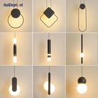 Креативные подвесные светильники, современные светодиодные лампы золотого и черного цвета для столовой, гостиной, спальни, декоративное освещение, AC90-260V