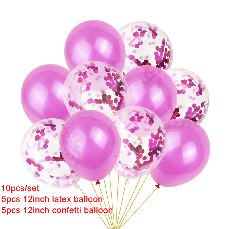10pcs mixed 5 10 шт мульти розовое золото сердце фольгированные шары конфетти латексные воздушные шары для дня рождения вечерние украшения дети взрослые шарики для свадьбы - Цвет: 10pcs mixed 5