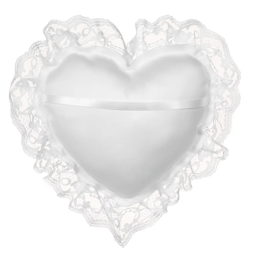 Свадебные украшения 7*7 дюймов белое кружевное атласное обручальное кольцо с