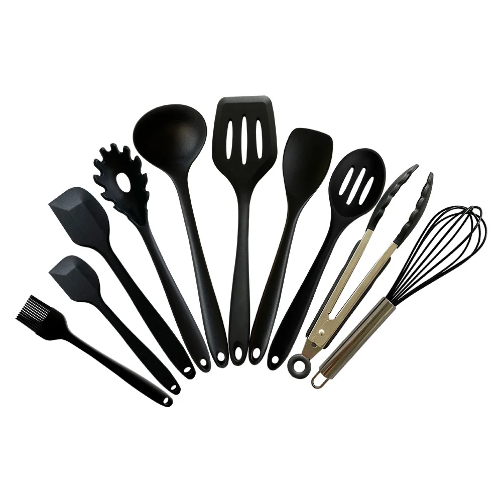 

10 new hot-selling silicone kitchenware with cookware storage bucket kitchen tools cooking spatula spoon set kitchen accessories