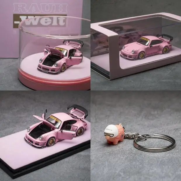 

PGM 1:64 RWB 930 розовый с фигуркой свиньи литая модель автомобиля
