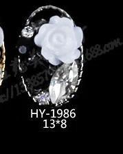 10 шт./лот, древний сплав для дизайна ногтей, 3d Цветы с плоской задней частью, бриллианты, жемчужные ювелирные изделия, стразы, украшения для ногтей - Цвет: HY-1986 10pcs
