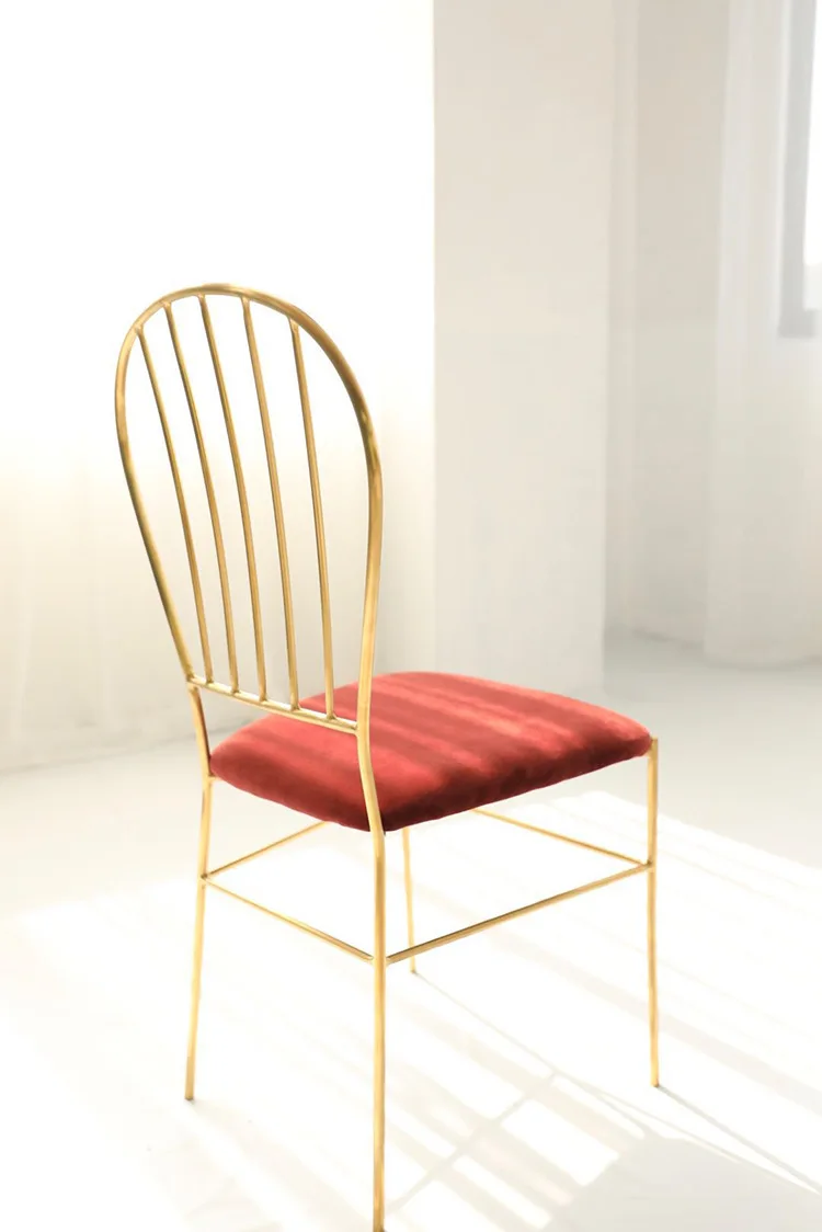 

Custom Nordic style sponge metal PU leather dining chair with backrest luxury delicate home decor for dining room coffee shop