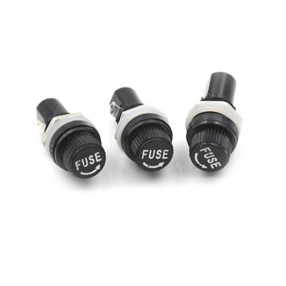 10x стекло держатели предохранителей 5x20 черная страховая трубка гнездо держатель
