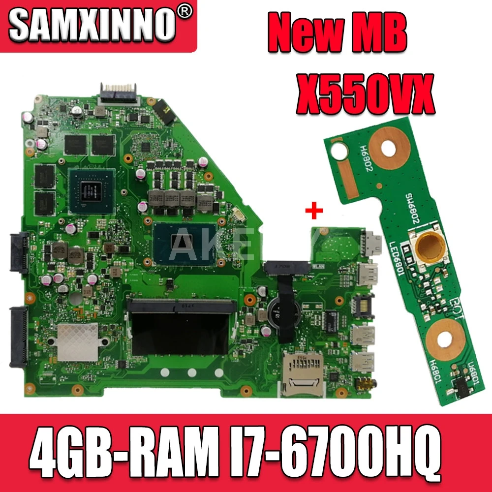 

Материнская плата AKEMY X550VX для ноутбука ASUS X550VX X550V оригинальная материнская плата 4 ГБ-Оперативная память