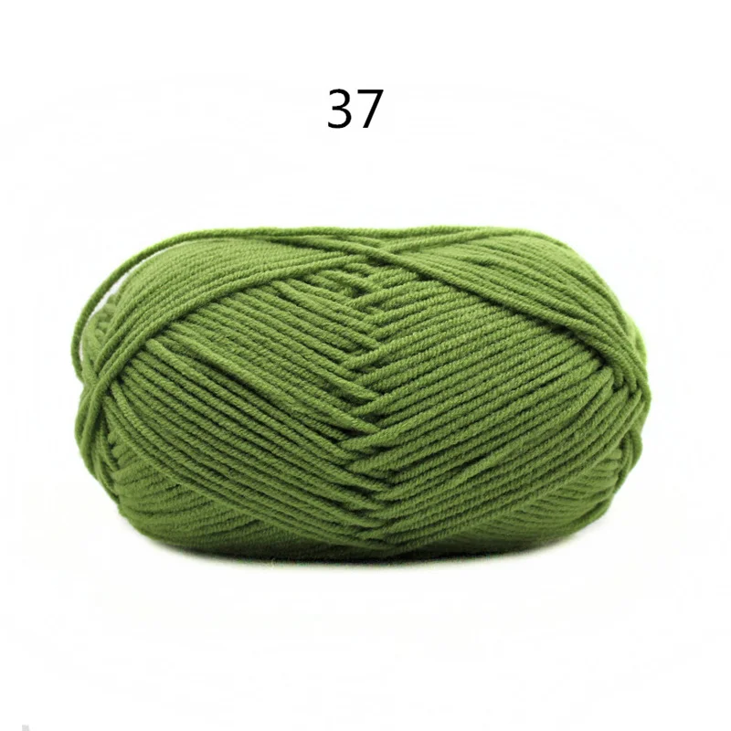 37 36pcs 36 шт./лот, ручная вязка, шерстяная линия, окрашенная, горячая Распродажа, хлопковая Детская Пряжа молочного оттенка, гребенная хлопковая пряжа для вязания крючком, 62 цвета - Цвет: 37 36pcs