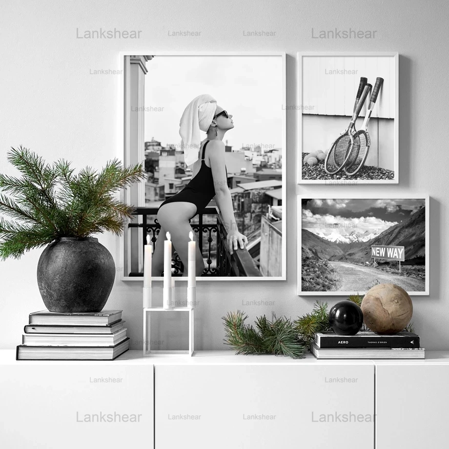 Винтажная Картина на холсте в скандинавском стиле черно-белые HD плакаты и принты