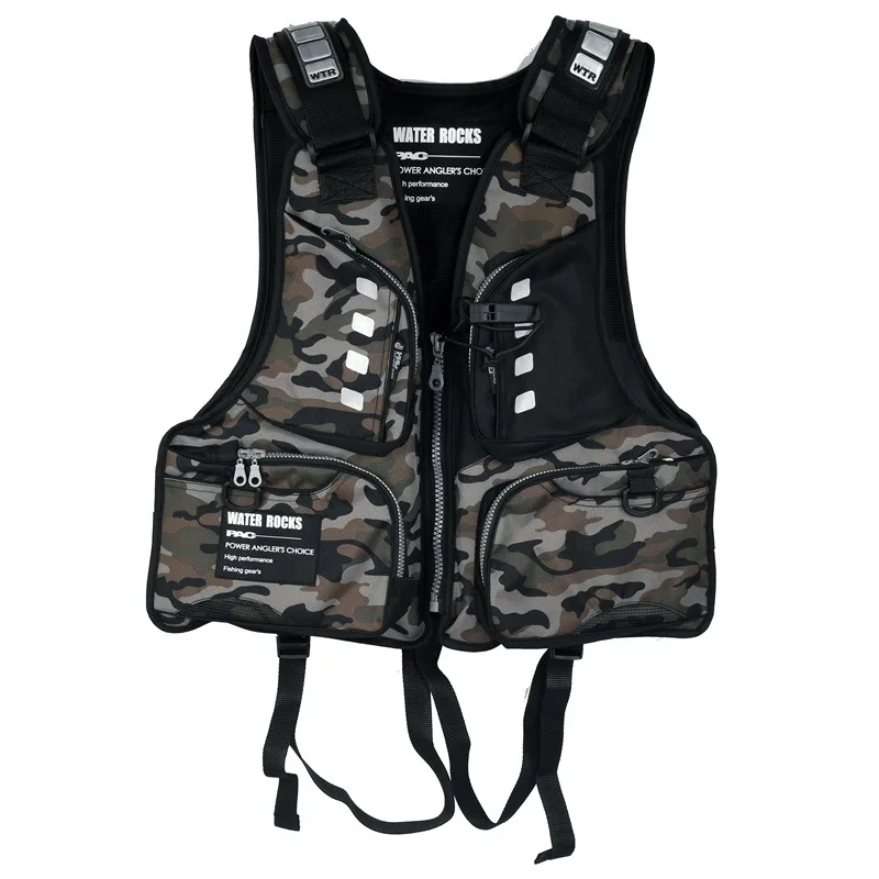 Professional life vest fishing swimming safety jacket adult water sports rafting sailing buoyancy big pocket | Спорт и развлечения