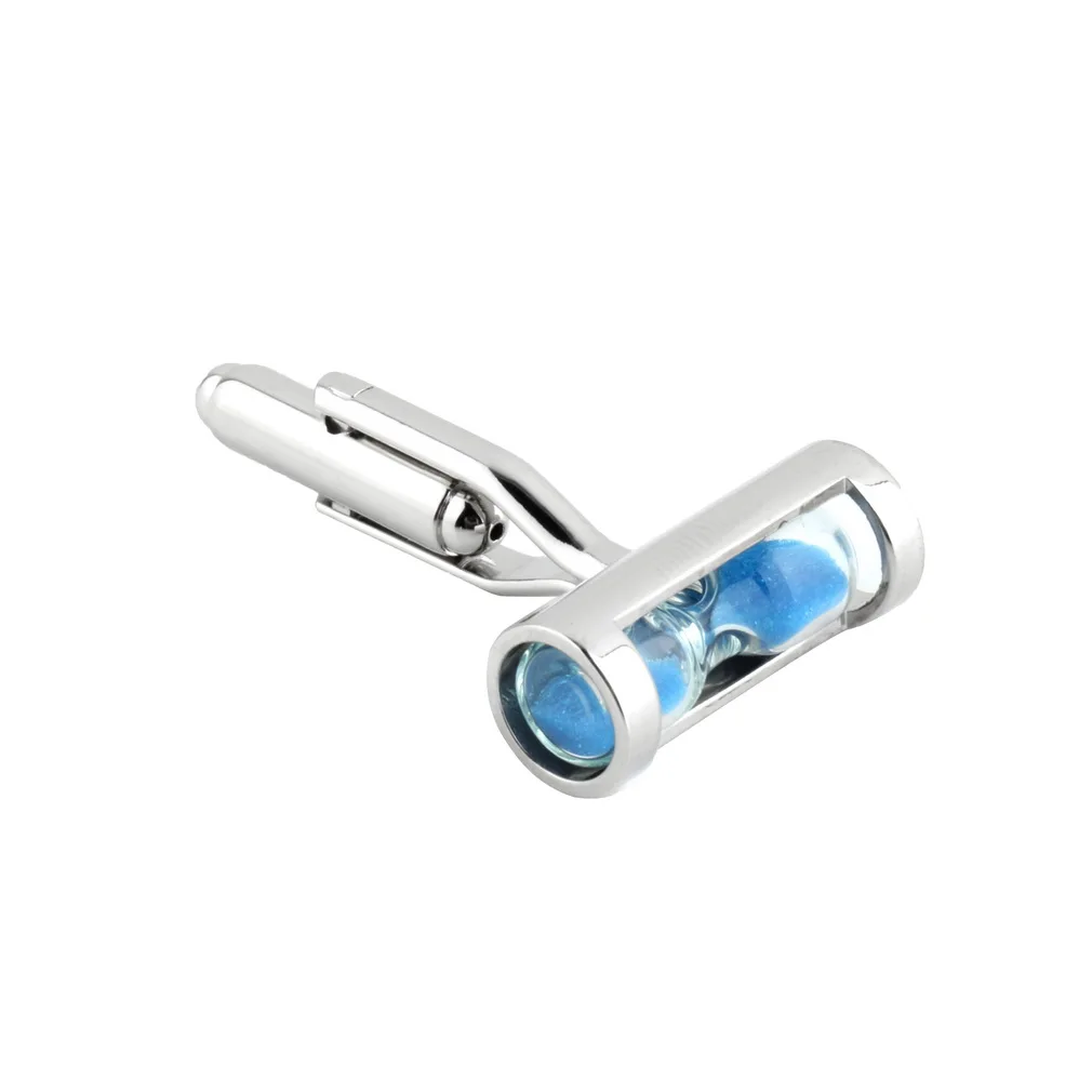 1 Pair Blue Hourglass Silver Mens Shirt Cuff Links Cufflinks Wedding Party Gift Fashion Jewelry | Украшения и аксессуары