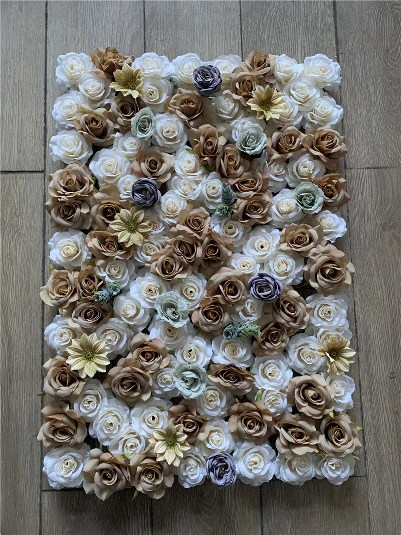 

Rose Flower Panels Artificial Flowers Wall 60x40cm Romantic Floral Backdrop Hedge Home Decor Wedding Party Photo Background