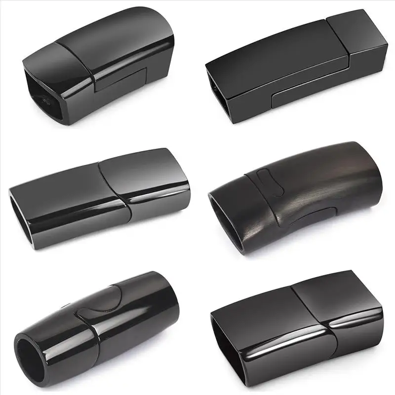 Магнитная пряжка из нержавеющей стали Черная магнитная застежка кожаный шнур