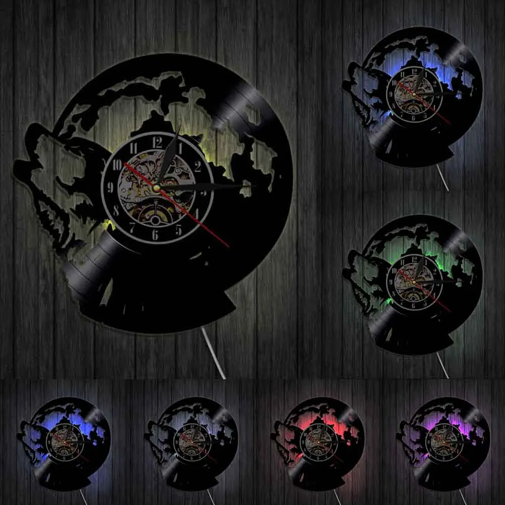 Настенные часы с изображением воющего волка на Луне современные декоративные
