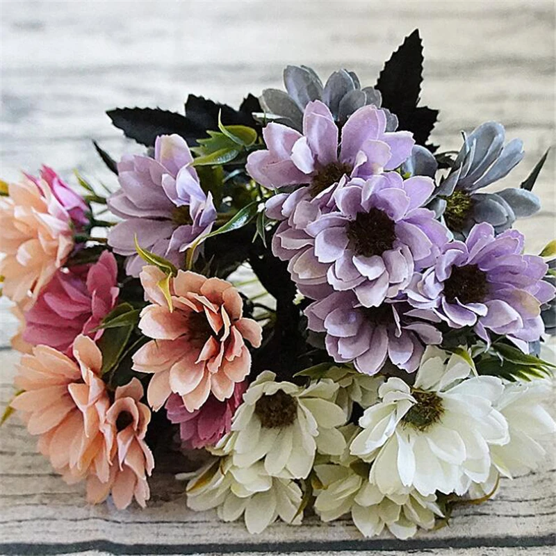 Маленькая шелковая Европейская Маргаритка цветочный букет для украшения дома 1