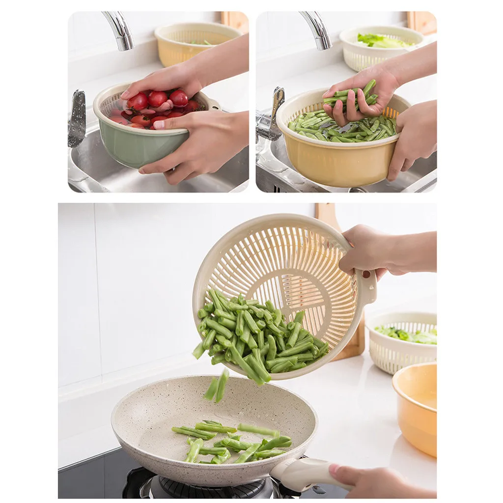 Двухслойная корзина для слива разделительная сушилка овощей и фруктов сушки